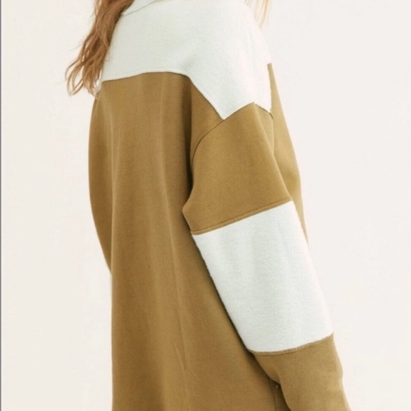 Free People Jordan Color Block Pullover Sweatshirt Top Citron Combo - Picture 11 of 14